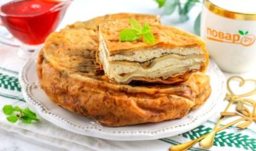 Блинный пирог с творогом