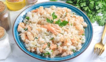 Брюшки семги с рисом