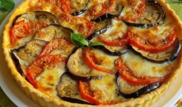 Открытый пирог с баклажанами