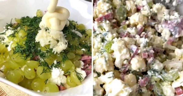 Вкусный салат с цветной капустой