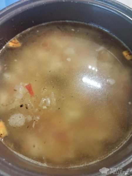 Рецепт: Куриный суп с вермишелью - с жаренной вермишелью