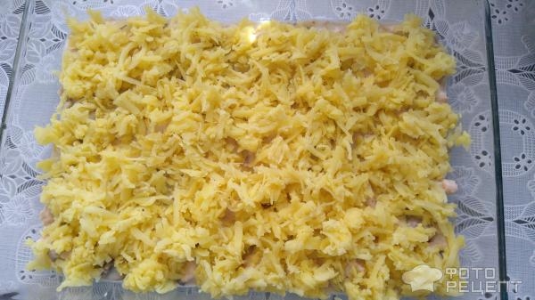 Рецепт: Куриное филе с картофелем в сливочном соусе - с грибами