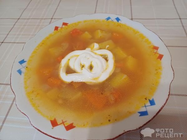 Рецепт: Постный суп - С фасолью.