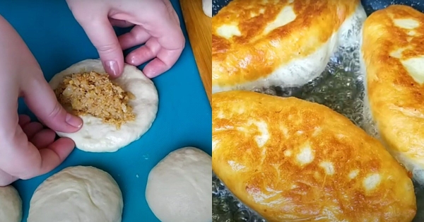 Жареные пирожки с мясом на дрожжах