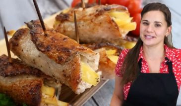 Мясные рулетики с картошкой и огурцом