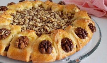 Рецепт: Пирог с курагой и грецкими орехами — вкусно к чаю