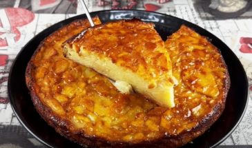 Яблочный пирог без муки. Много яблок, мало сахара