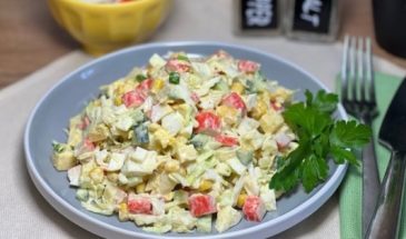 Классический крабовый салат без риса