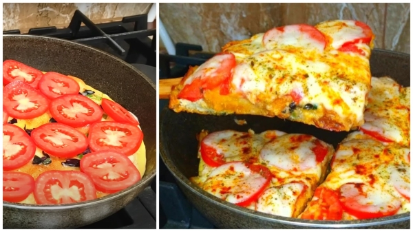 Завтрак за 5 минут на сковороде. Намного вкуснее пиццы: сытно, вкусно и быстро
