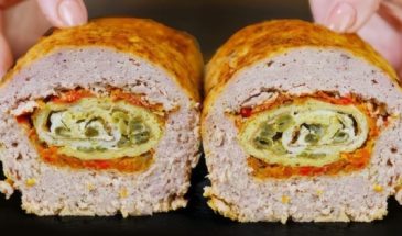 Мясной хлеб из фарша с начинкой