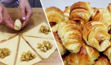 Рогалики с яблоком и корицей