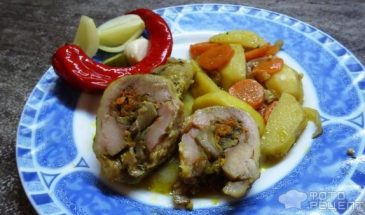 Рецепт: Голень куриная фаршированная — Из голени куриной отличное блюдо.