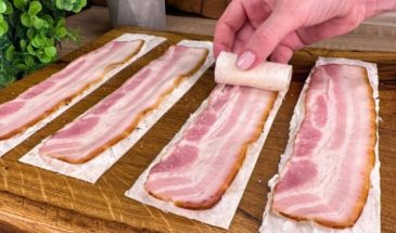 Бекон в лаваше: быстрая закуска