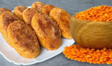 Котлеты из красной чечевицы на сковороде