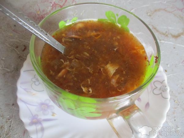 Рецепт: Китайский суп с грибами - домашний вариант