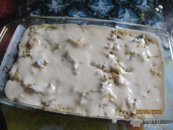 Рецепт: Заливной пирог - с картошкой и рыбой
