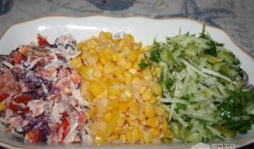 Рецепт: Салат «Светофор» — Овощной