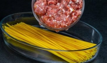 Запеканка из спагетти с фаршем