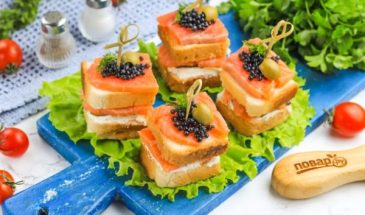 Канапе с семгой и икрой