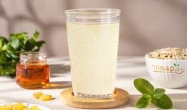 Квас овсяный с медом и изюмом