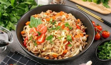 Лапша удон с фаршем рецепт