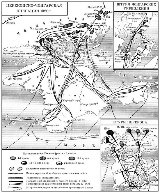 Карта штурма Перекопа 1920 год