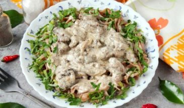 Печень по-строгановски с молоком