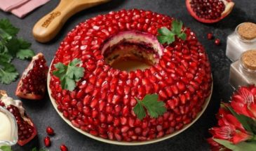 Салат «Гранатовый браслет» с говядиной