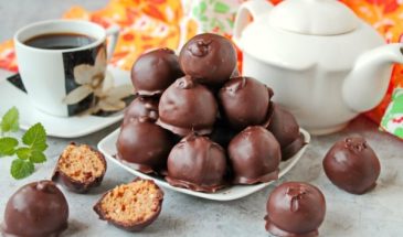 Творожные конфеты с печеньем