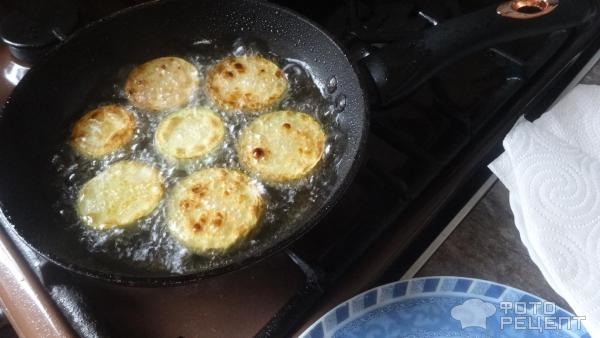Рецепт: Кабачки жареные, закусочные - Очень красивое и вкусное блюдо.